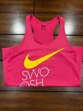 Nike Pink Tank Top with Yellow Swoosh
